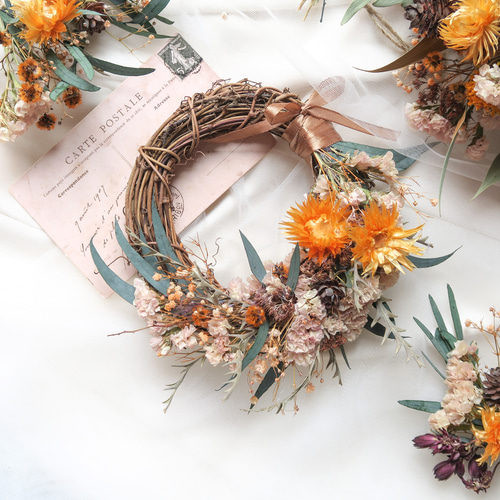 フラワー・リース 429 studio CLIP（スタディオクリップ） インテリア レッドフラワーリースL