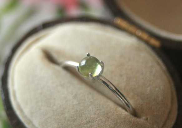 ペリドット　リング　4mm　宝石質　天然石 シルバーリング　誕生日　クリスマス　プレゼント　シンプル　指輪　グリーン　緑 8枚目の画像