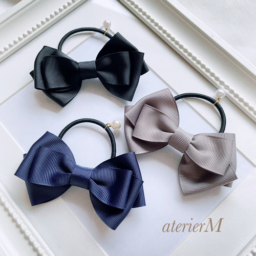 親子お揃い♡simple トリプルリボンのヘアゴム　普段使い・フォーマル 親子お揃い♡simple トリプルリボンのヘアゴム普段使い・フォーマル