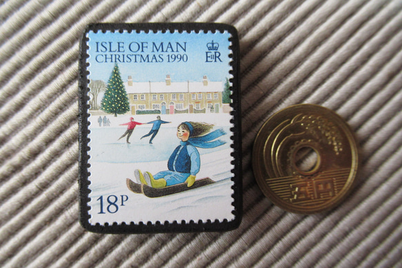馬恩島聖誕郵票胸針4262 第3張的照片