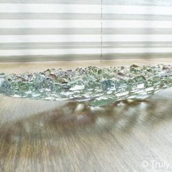 ガラスのインテリアトレイ - 「 KUBOMI 」● みどり色・20cm 3枚目の画像