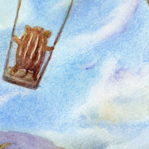 きみとブランコ（水彩イラスト原画・額無し） イラスト 絵描き マミコ