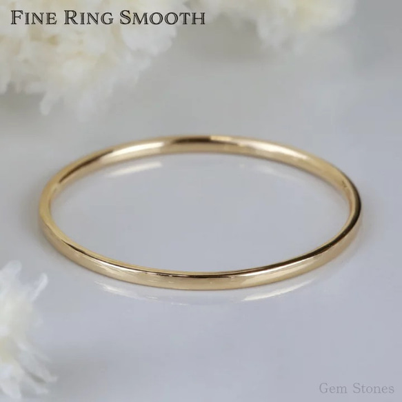 【華奢リング】FINE RING　K18YG　1ミリ　指輪　重ね付　可愛　つけっぱなし　極細 4枚目の画像