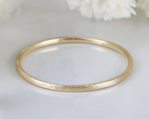 K18華奢リング】Smooth Matte 18金 極細 シンプル 繊細 1ミリ幅 艶消