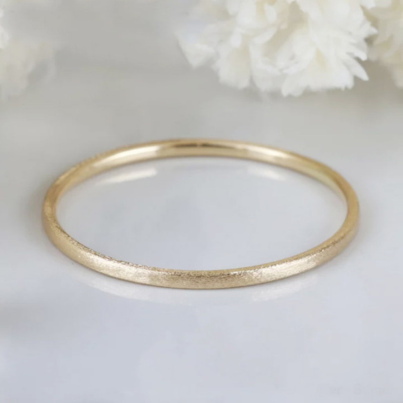 K18華奢リング】Smooth Matte 18金 極細 シンプル 繊細 1ミリ幅 艶消