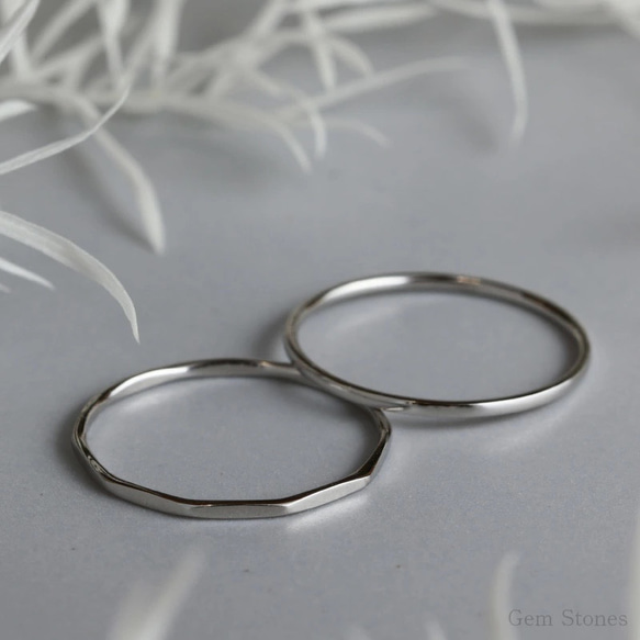 【華奢リング】FINE RING pt900 プラチナ 指輪 １ミリ幅 細い 極細 重ね付 可愛い リング プレゼント 8枚目の画像