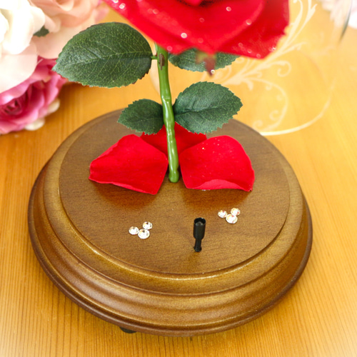 母の日 美女と野獣 薔薇 プリザーブドフラワー 魔法の 光る赤い バラ
