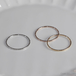 【K18PG華奢リング】FINE RING Smooth ピンクゴールド １ミリ幅 重ね着け プレゼント 9枚目の画像