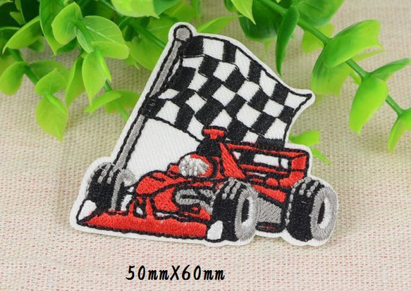 1枚 車 ワッペン F1 アップリケ 刺繍 アイロン接着 アイロンワッペン 1枚目の画像