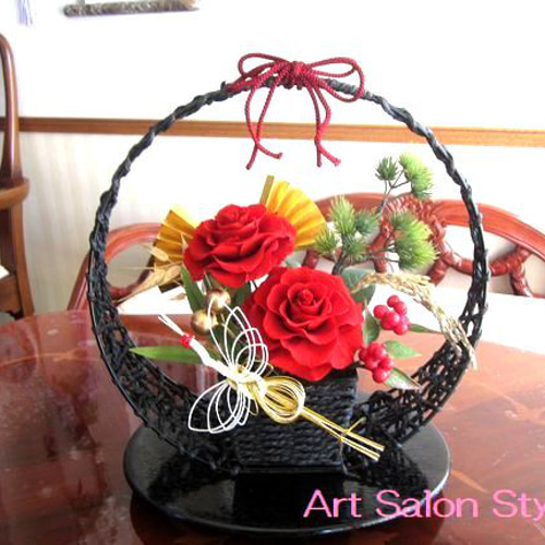 プリザーブドフラワー】豪華「えん」アレンジ！ お正月飾り