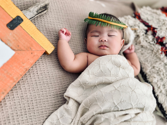 Baby crown 【Hippie Feather 】羽根と植物のボヘミアンなヘッドドレス。 7枚目の画像