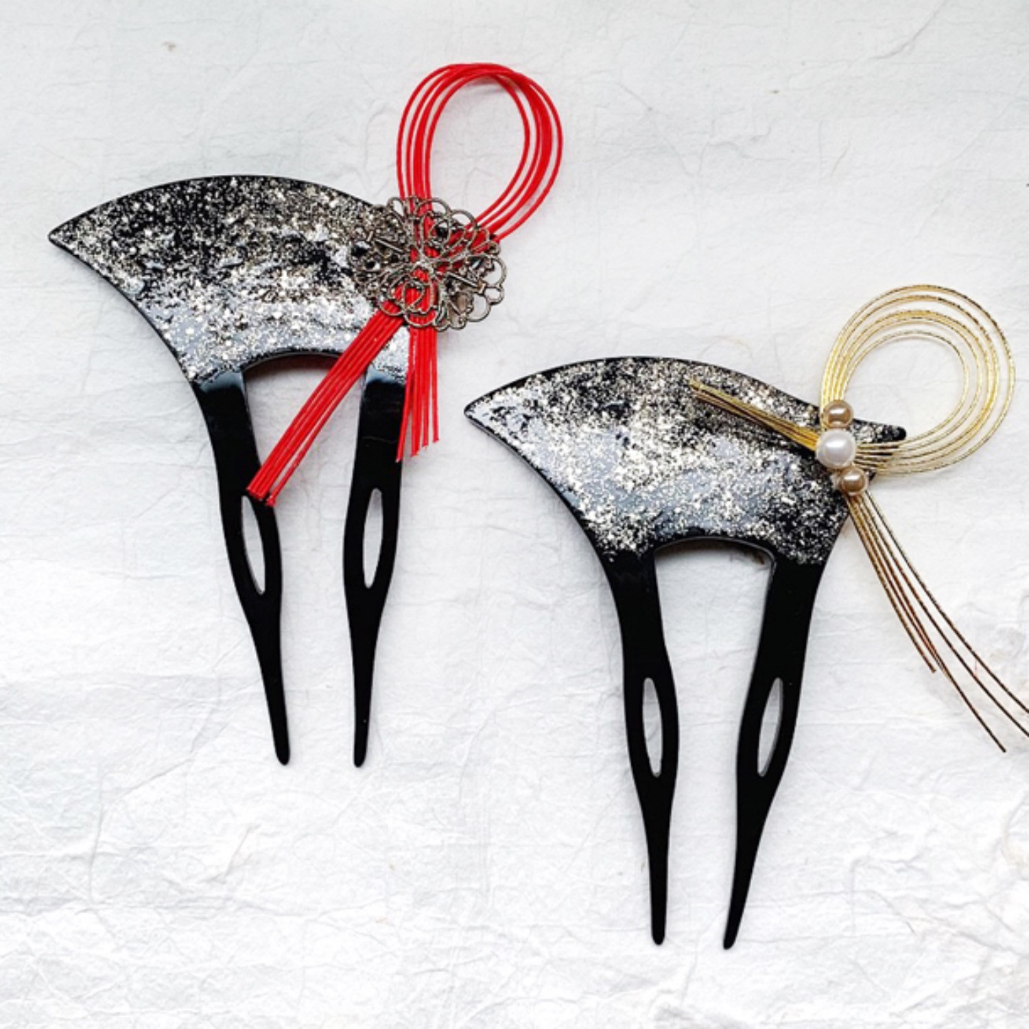 【送料無料】結婚式　成人式　卒業式　入学式　髪飾り　かんざし　バチ型　シンプル　なでしこのバチ型美人かんざし 全２色