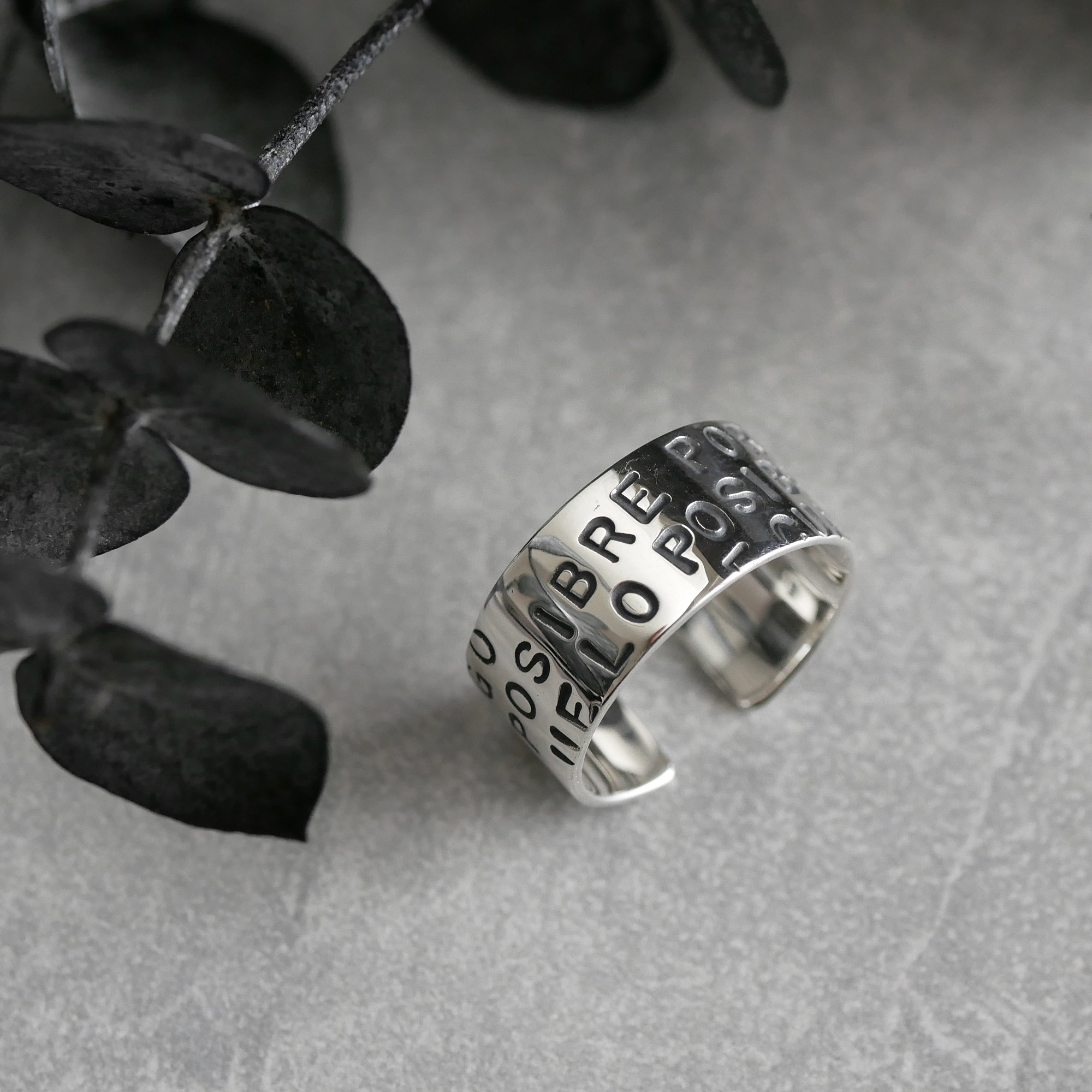 【再販・サイズ調整可】メッセージリングS / silver　R029