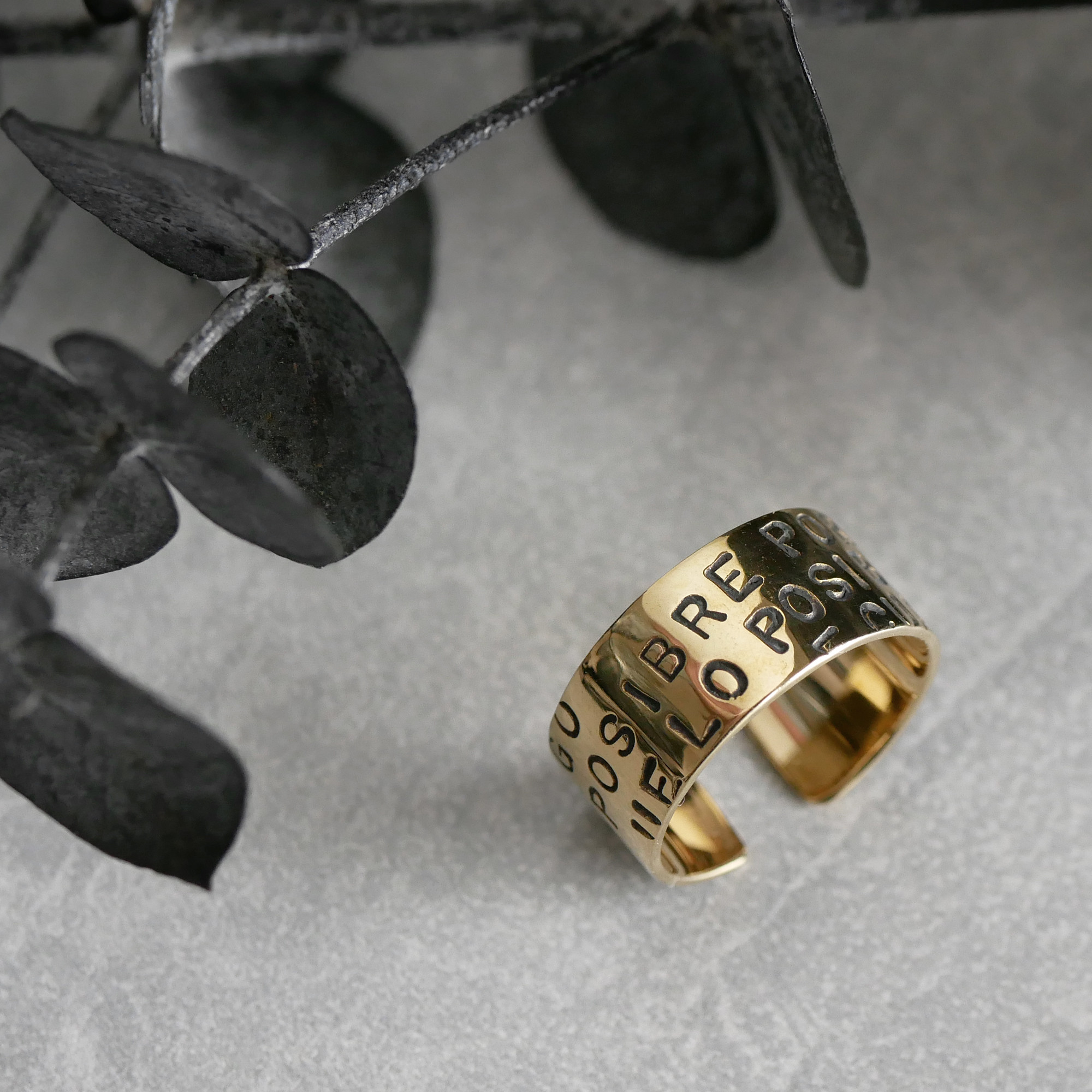 【サイズ調整可】メッセージリングS / brass　R029