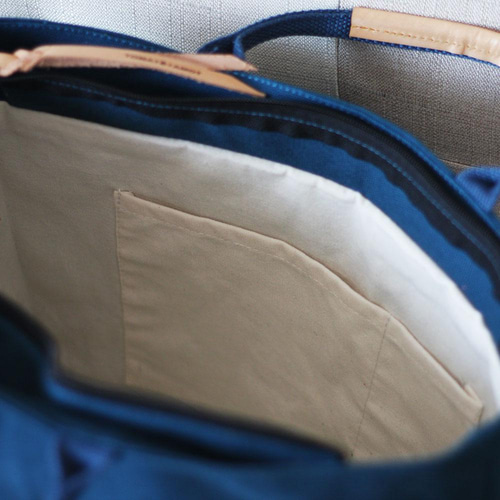 本革×帆布 マルチトートバッグ ミドル ファスナー付き A4サイズ