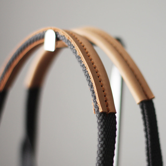 本革×帆布 マルチトートバッグ ミドル ファスナー付き A4サイズ かるいかばん 推し色 通学バッグ B-284 15枚目の画像