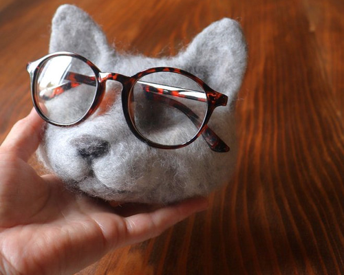めがね置き猫【グレー】しおこぶ その他インテリア雑貨 上杉こまめ