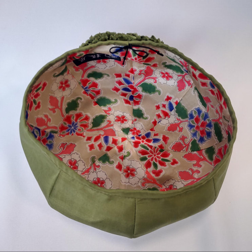 コレクション ベレー帽 草木染め 紬 ハンドメイド ベレー帽 草木染め