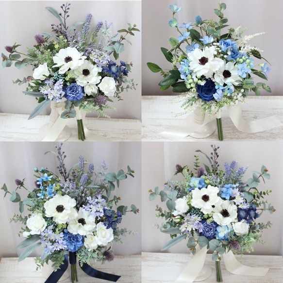 オーダーメイドブーケ22,000円～/アネモネ、白、サムシングブルー