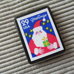 アメリカ　クリスマス切手ブローチ 4315 2枚目の画像