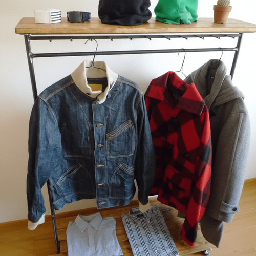□自宅兼店舗用のハンガーラック（木製×アイアン）□おしゃれ