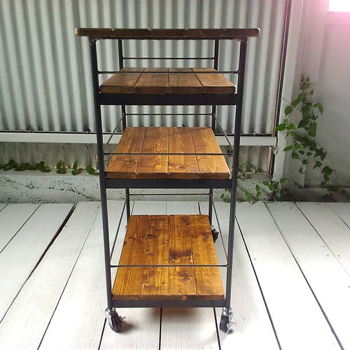 アイアン ウッド ワゴン ( キッチン ワゴン 作業台 コーヒー アイアン ウッド ワゴン ( キッチン ワゴン 作業台 コーヒー