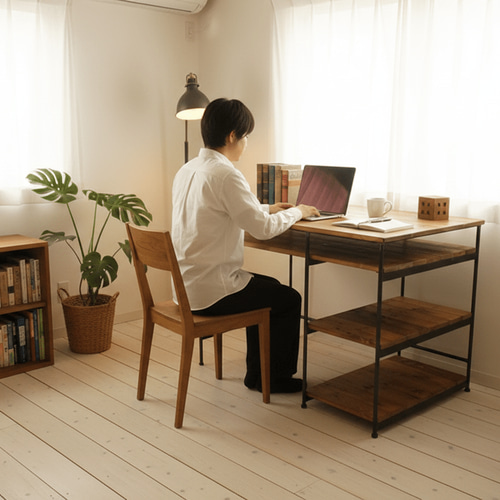 送料無料】アイアンウッド ワークデスク（テレワーク リモートワーク