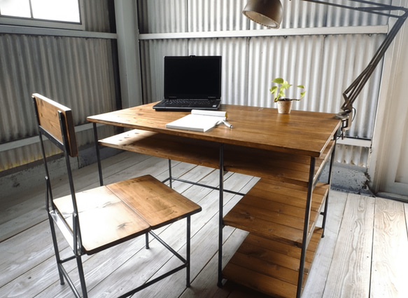 送料無料】アイアンウッド ワークデスク（テレワーク リモートワーク