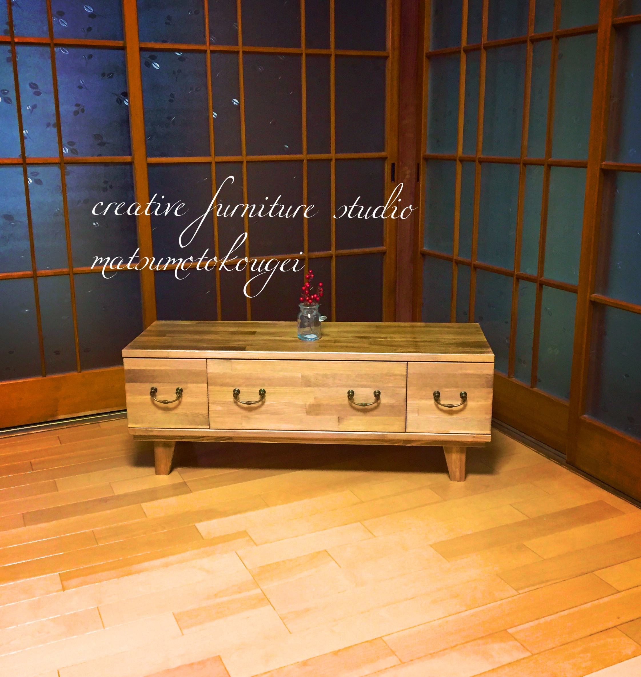 送料無料あり❣️ 3DRS Low Chest antique 真鍮取手 和モダン