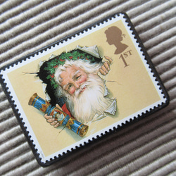 イギリス　クリスマス切手ブローチ 4338 2枚目の画像