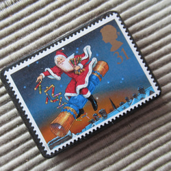 イギリス　クリスマス切手ブローチ 4339 2枚目の画像