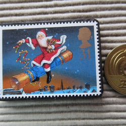 イギリス　クリスマス切手ブローチ 4339 3枚目の画像
