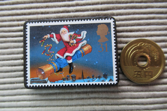 イギリス　クリスマス切手ブローチ 4339 3枚目の画像