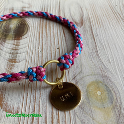 【3色編みタイプ】迷子札&ドッグチョーカー［各色共通オーダー用〕 16枚目の画像