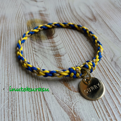 【3色編みタイプ】迷子札&ドッグチョーカー［各色共通オーダー用〕 11枚目の画像