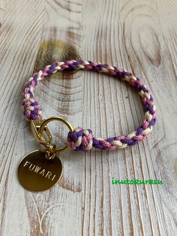 【3色編みタイプ】迷子札&ドッグチョーカー［各色共通オーダー用〕 15枚目の画像