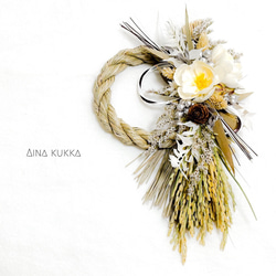 お正月[ミニ水引飾り]ほほえみ/アーティフィシャルフラワー しめ縄