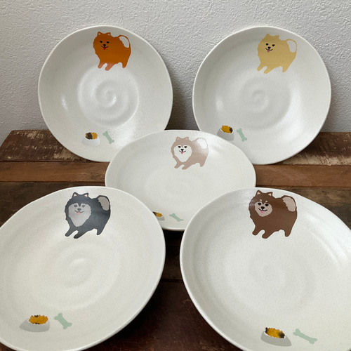 新作】ポメラニアン 取分け皿 中皿 プレート ☆ 名入れ可 パン サラダ