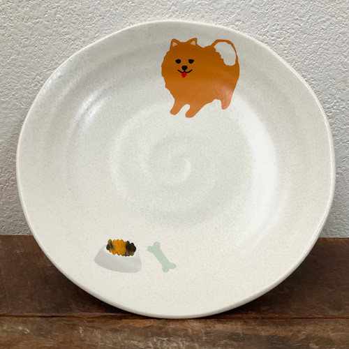 新作】ポメラニアン 取分け皿 中皿 プレート ☆ 名入れ可 パン