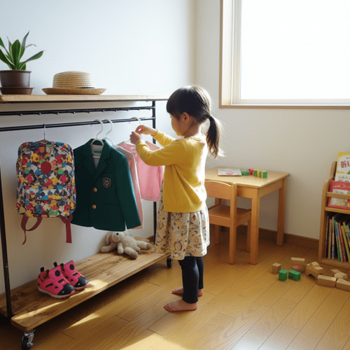サイズ、デザインオーダー可！お子様用ハンガーラック●ナチュラルブラウン●受注製作 楽天市場】キッズ ハンガーラック（奥行（cm）30 ～ 39.9）の通販