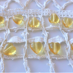 小さいハート　薄い黄色　チェコビーズCzech Glass Beads10個 1枚目の画像