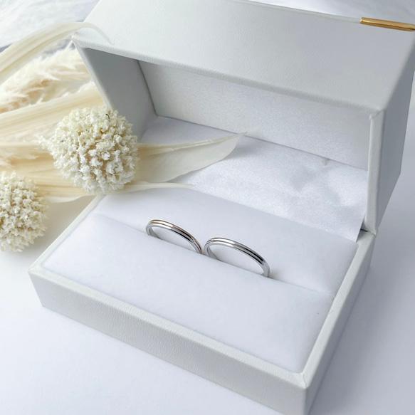 『線と線』 ペアリング 指輪 名入れ 刻印 アレルギーフリー ペアリング マリッジリング ステンレス 結婚指輪 6枚目の画像