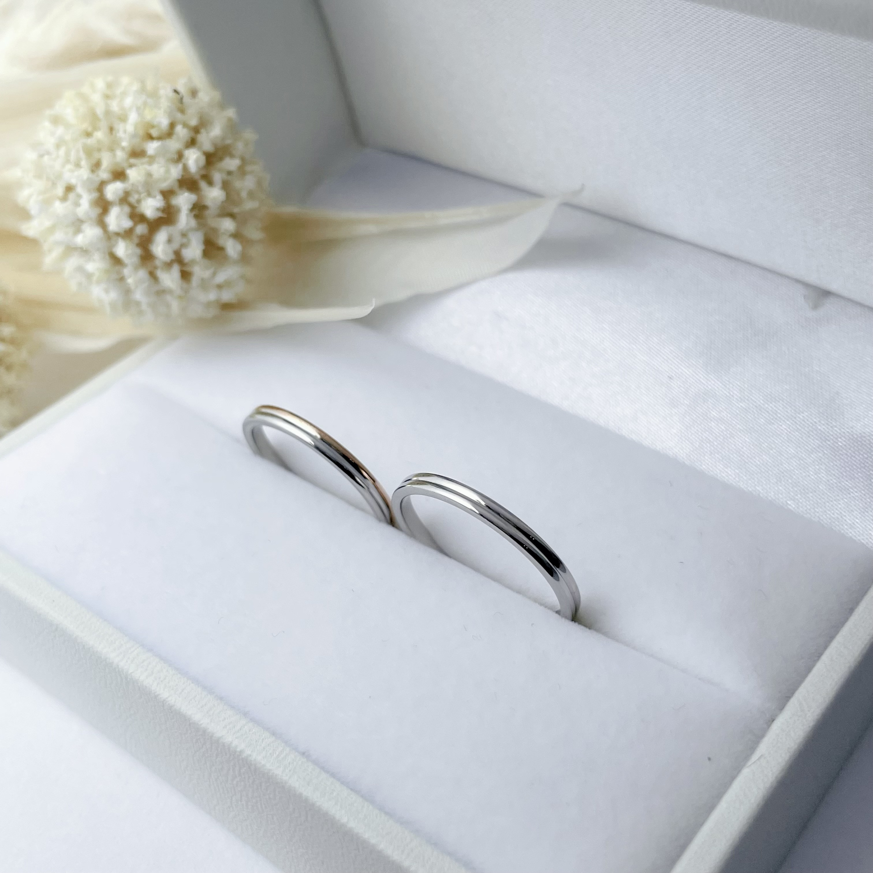 『線と線』 ペアリング 指輪 名入れ 刻印 アレルギーフリー ペアリング マリッジリング ステンレス 結婚指輪