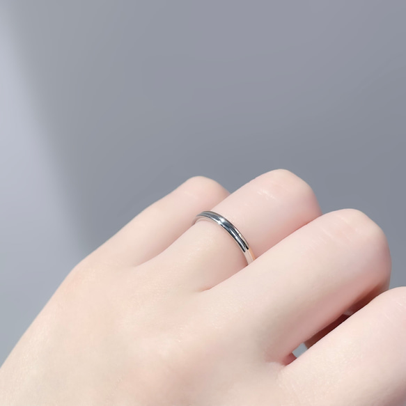 『線と線』 ペアリング 指輪 名入れ 刻印 アレルギーフリー ペアリング マリッジリング ステンレス 結婚指輪 3枚目の画像
