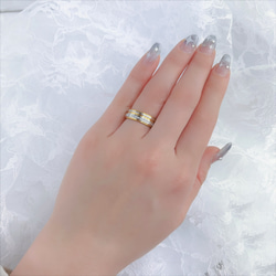 “純白色新娘戒指”配對結婚戒指周年紀念刻圖章[2對價格] 第3張的照片