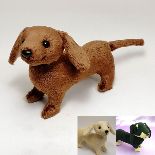 ミニチュアダックスフンドぬいぐるみ・カラー選べる【受注製作 ミニチュアダックスフンドぬいぐるみ・カラー選べる【受注製作