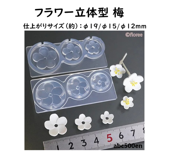 花三維李子（有機矽製成）/樹脂/微型 第1張的照片