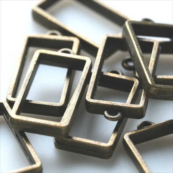 【10件】空框★ a61/Antique ★Gold 仿古方形 Square Small/Resin 仿古金/Frame 第3張的照片