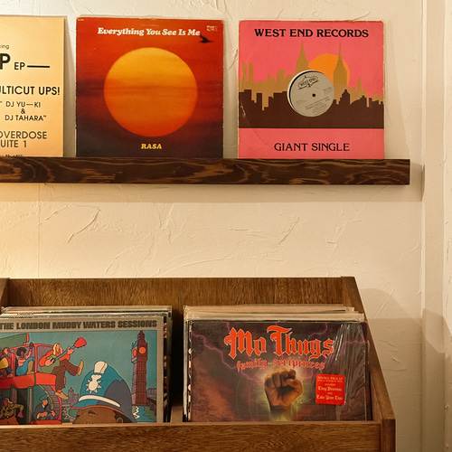 木製レコードレール【3本セット】壁面ディスプレイ ビンテージ ミッド