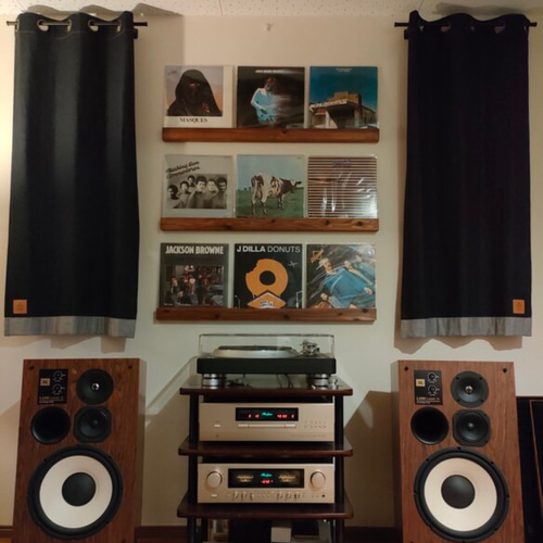 木製レコードレール【3本セット】壁面ディスプレイ ビンテージ ミッド